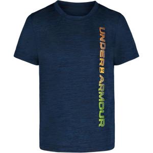 imageUnder Armour Boys Classic Core Logo TShirt Wordmark Print ampamp Baseball Designs Crew NeckGraphite Blue Vertical
