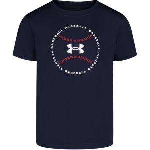 imageUnder Armour Boys Classic Core Logo TShirt Wordmark Print ampamp Baseball Designs Crew NeckMidnight Navy Baseball