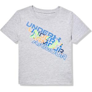 imageUnder Armour Boys Classic Core Logo TShirt Wordmark Print ampamp Baseball Designs Crew NeckMod Gray  Print Fill Ss