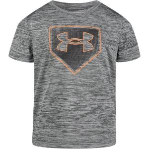imageUnder Armour Boys Classic Core Logo TShirt Wordmark Print ampamp Baseball Designs Crew NeckPitch Gray Elite Plate