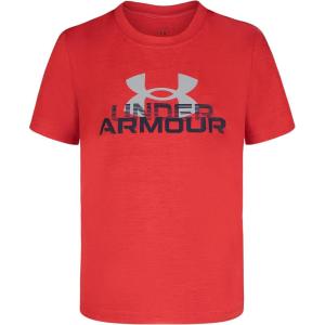 imageUnder Armour Boys Classic Core Logo TShirt Wordmark Print ampamp Baseball Designs Crew NeckRed Fade
