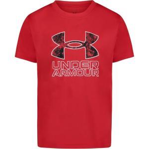 imageUnder Armour Boys Classic Core Logo TShirt Wordmark Print ampamp Baseball Designs Crew NeckRedCamo Logo