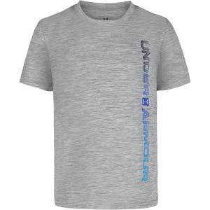 imageUnder Armour Boys Classic Core Logo TShirt Wordmark Print ampamp Baseball Designs Crew NeckSteel Vertical