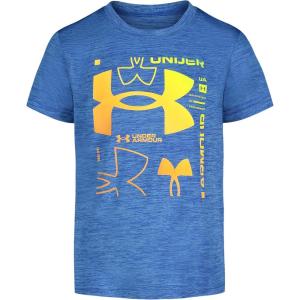 imageUnder Armour Boys Classic Core Logo TShirt Wordmark Print ampamp Baseball Designs Crew NeckViral Blue Multi Logo