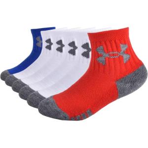 imageUnder Armour Boys Multi Pack Quarter SockRed Tech