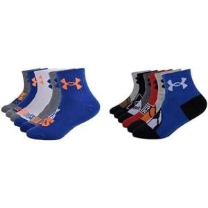 imageUnder Armour Boys Multi Pack Quarter SockRoyal Blue Orange  Victoria Blue