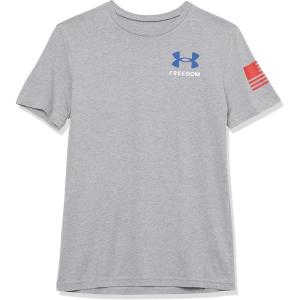 imageUnder Armour Boys New Freedom Flag TShirt036 Steel Light Heather   Red