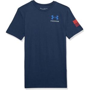 imageUnder Armour Boys New Freedom Flag TShirt408 Academy  Steel  Red