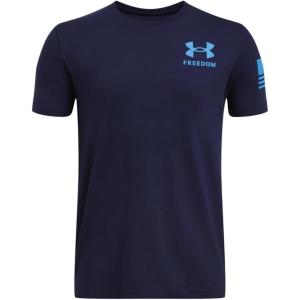 imageUnder Armour Boys New Freedom Flag TShirt410 Midnight Navy   Viral Blue