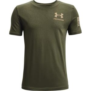imageUnder Armour Boys New Freedom Flag TShirtMarine Od Green 390Desert Sand
