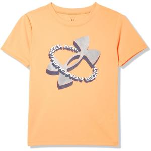 imageUnder Armour Boys Shirt Crewneck Lightweight and BreathableBlaze Orange  Tech Logo Tilt Ss