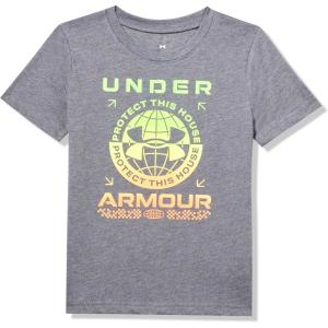 imageUnder Armour Boys Shirt Crewneck Lightweight and BreathableCastlerock  Rave Logo Ss