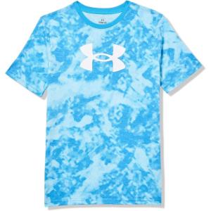 imageUnder Armour Boys Shirt Crewneck Lightweight and BreathableEther Blue Half Tone Logo