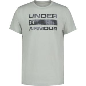 imageUnder Armour Boys Shirt Crewneck Lightweight and BreathableHydro Green Stacked Logo