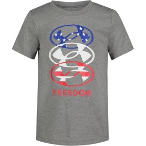imageUnder Armour Boys Shirt Crewneck Lightweight and BreathablePitch Gray  Freedom Icon Flag Ss