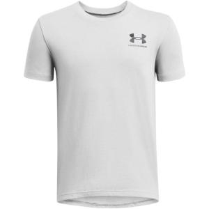 imageUnder Armour Boys Sportstyle Left Chest ShortSleeve TShirt011 Mod Gray Medium Heather   Black