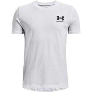 imageUnder Armour Boys Sportstyle Left Chest ShortSleeve TShirt100 White   Black