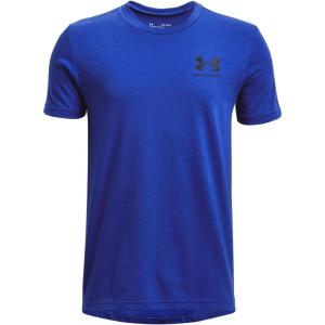 imageUnder Armour Boys Sportstyle Left Chest ShortSleeve TShirt486 Versa Blue   Black