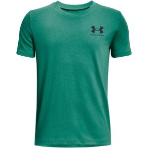 imageUnder Armour Boys Sportstyle Left Chest ShortSleeve TShirt508 Birdie Green  Black  Black