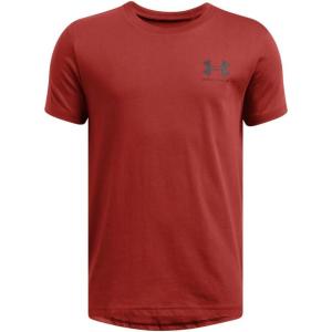 imageUnder Armour Boys Sportstyle Left Chest ShortSleeve TShirt840 Earthen Orange   Black