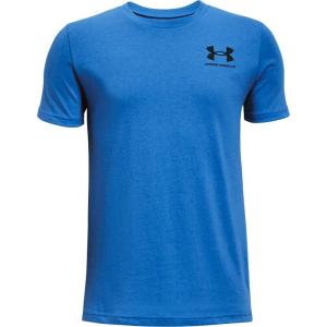 imageUnder Armour Boys Sportstyle Left Chest ShortSleeve TShirtBrilliant Blue 787Black