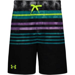 imageUnder Armour Boys Swim Trunk Shorts Lightweight ampamp Water Repelling Quick Dry MaterialBlack Ripple Stripe
