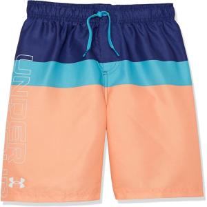 imageUnder Armour Boys Swim Trunk Shorts Lightweight ampamp Water Repelling Quick Dry MaterialSonar Blue Triblock