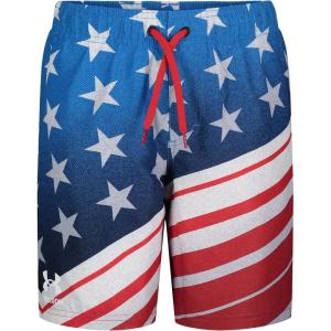 imageUnder Armour Boys Swim Trunk Shorts Lightweight ampamp Water Repelling Quick Dry MaterialWhite Tilted Flag