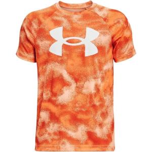 imageUnder Armour Boys Tech Big Logo Printed ShortSleeve TShirt866 Orange Blast   White
