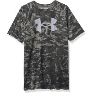 imageUnder Armour Boys Tech Big Logo Printed ShortSleeve TShirtMarine Od Green 390Concrete