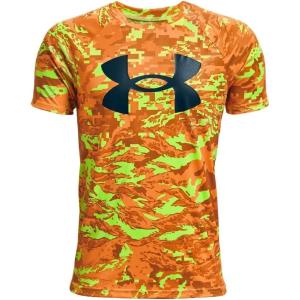 imageUnder Armour Boys Tech Big Logo Printed ShortSleeve TShirtOmega Orange 857Blue Note