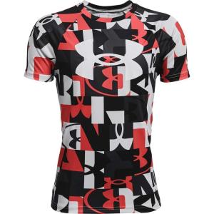 imageUnder Armour Boys Tech Big Logo Printed ShortSleeve TShirtVenom Red 690Black