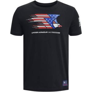 imageUnder Armour Freedom Eagle Boys TShirt001 Black   Mod Gray