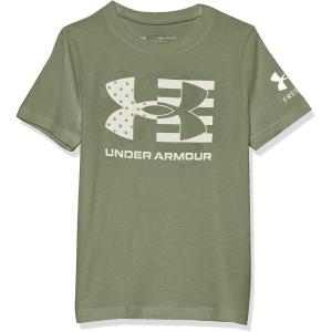 imageUnder Armour Freedom Flag Boys Short Sleeve TShirt390 Marine Od Green   Desert Sand