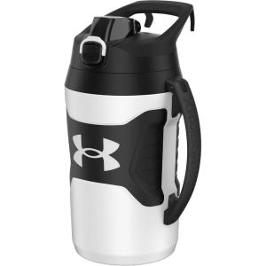 imageUnder Armour Half Gallon Water Bottle Insulated 64oz Insulated Water Bottle with Handle Sports Water Jug Fence Hook Leak Resistant for Baseball Football ampamp MoreWhiteBlack