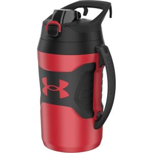 imageUnder Armour Half Gallon Water Bottle Insulated 64oz Insulated Water Bottle with Handle Sports Water Jug Fence Hook Leak Resistant for Baseball Football ampamp MoreRedBlack