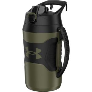 imageUnder Armour Half Gallon Water Bottle Insulated 64oz Insulated Water Bottle with Handle Sports Water Jug Fence Hook Leak Resistant for Baseball Football ampamp MoreMarine OD Green