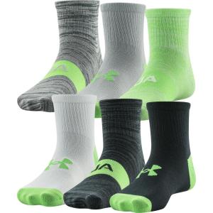 imageUnder Armour Kids Essential Lite Quarter Socks 6PairsBlackGreen Assorted
