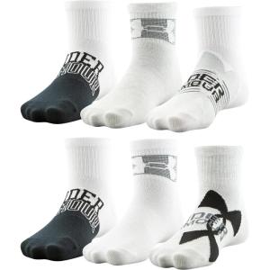 imageUnder Armour Kids Essential Lite Quarter Socks 6PairsHalo GrayWhite Assorted