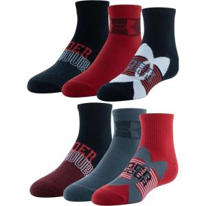 imageUnder Armour Kids Essential Lite Quarter Socks 6PairsRedPitch GrayBlack