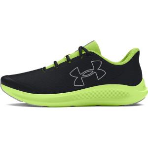 imageUnder Armour Kids Grade School Charged Pursuit 3 Running Shoe003 BlackMorph GreenMod Gray