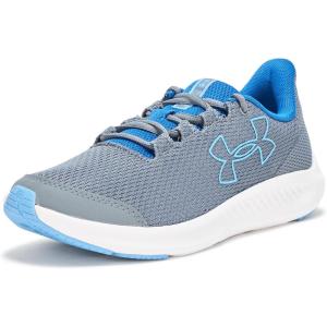 imageUnder Armour Kids Grade School Charged Pursuit 3 Running Shoe102 Titan GrayTech BlueHorizon Blue