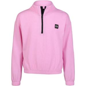 imageUnder Armour girls Lightweight ampamp Relaxed THERMALPink Dawn Waffle Knit Quarter Zip