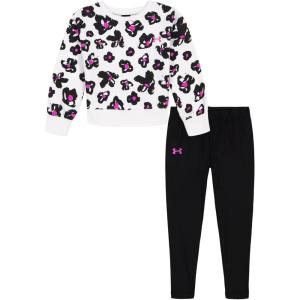 imageUnder Armour girls Lightweight ampamp Relaxed THERMALWhite Floral Crewneck