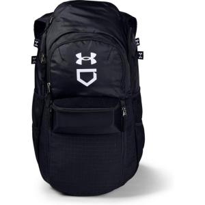 imageUnder Armour mens Yard Baseball Backpack  Black 001White  One SizeBlack 001White