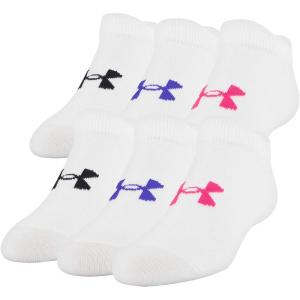 imageUnder Armour unisexchild Essential 20 Lightweight No Show Socks 6pairsSocksWhite Penta Pink Assorted