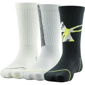 imageUnder Armour unisexchild Phenom Crew Socks 3pairsBlack Yellow Assorted