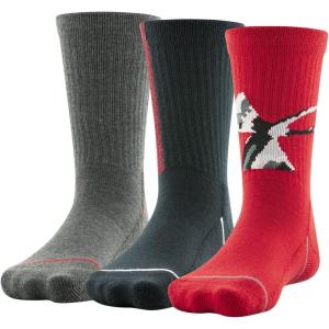 imageUnder Armour unisexchild Phenom Crew Socks 3pairsRed 1 Assorted
