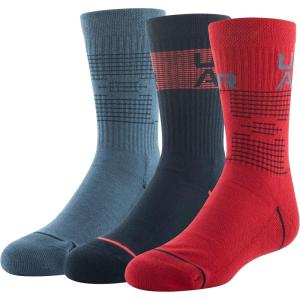 imageUnder Armour unisexchild Phenom Crew Socks 3pairsRedBlack Assorted