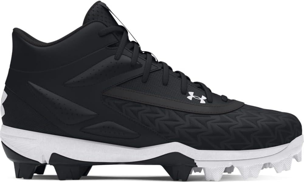 imageUnder Armour Boys Leadoff Mid RM JR 30 Baseball Cleats001 BlackBlackWhite